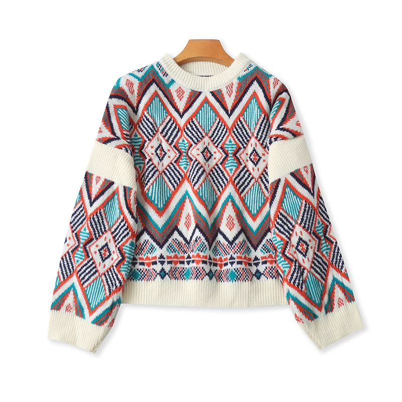 

Autumn Winter Women's Sweater round Ne Loose Slimming High Waist Thiened Warm Woolen Knitwear Commute Sle Long Sve