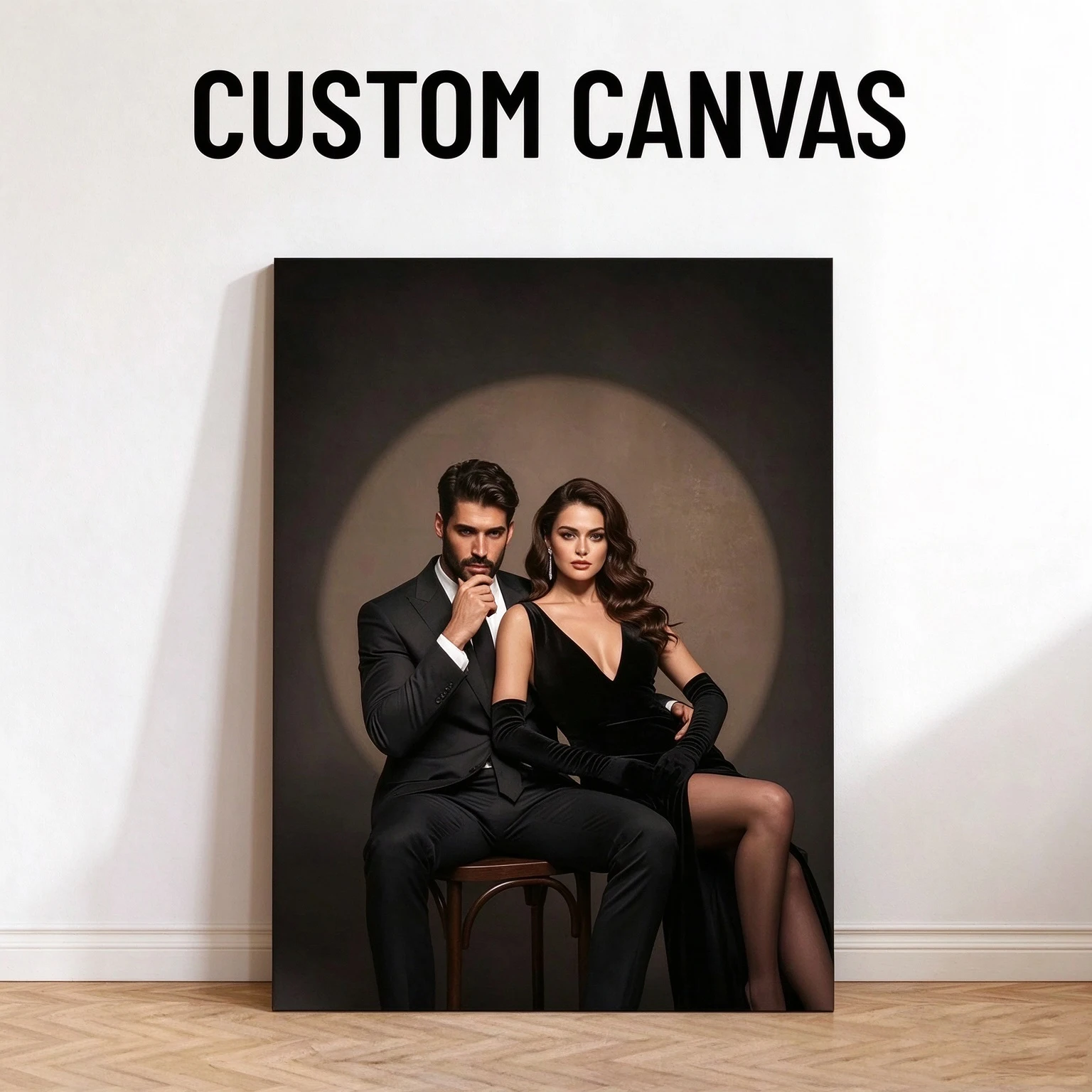 1 pièce, impression sur toile personnalisée avec photo, œuvre murale sans cadre pour couples, affiche personnalisée pour la décoration de chambre et cadeau d'anniversaire.