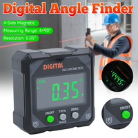 Digital Angle Finder LED Screen 4-Side Magnetic Angle Gauge Wear Resist Table Saw Miter Protractor Woodworking Measuring Tool