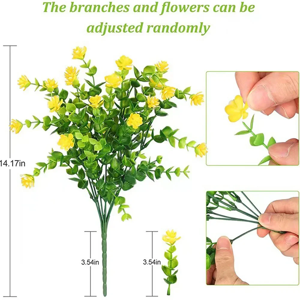 1Bundle Artificial Flowers Outdoor Greenery Shrubs Plants Fake Flower Wall for Office Home Living Room Wedding Garden Decoration - Image 5