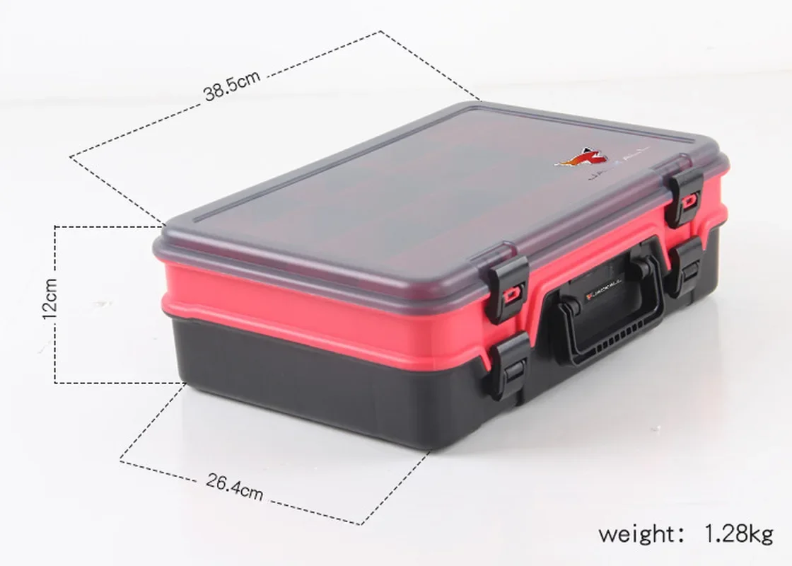 Fishing Tackle Suitcase, Plastic 2 layers Tools Carrying Case, Hooks Baits Lures Storage Organizer, Fishing Accessories Holder