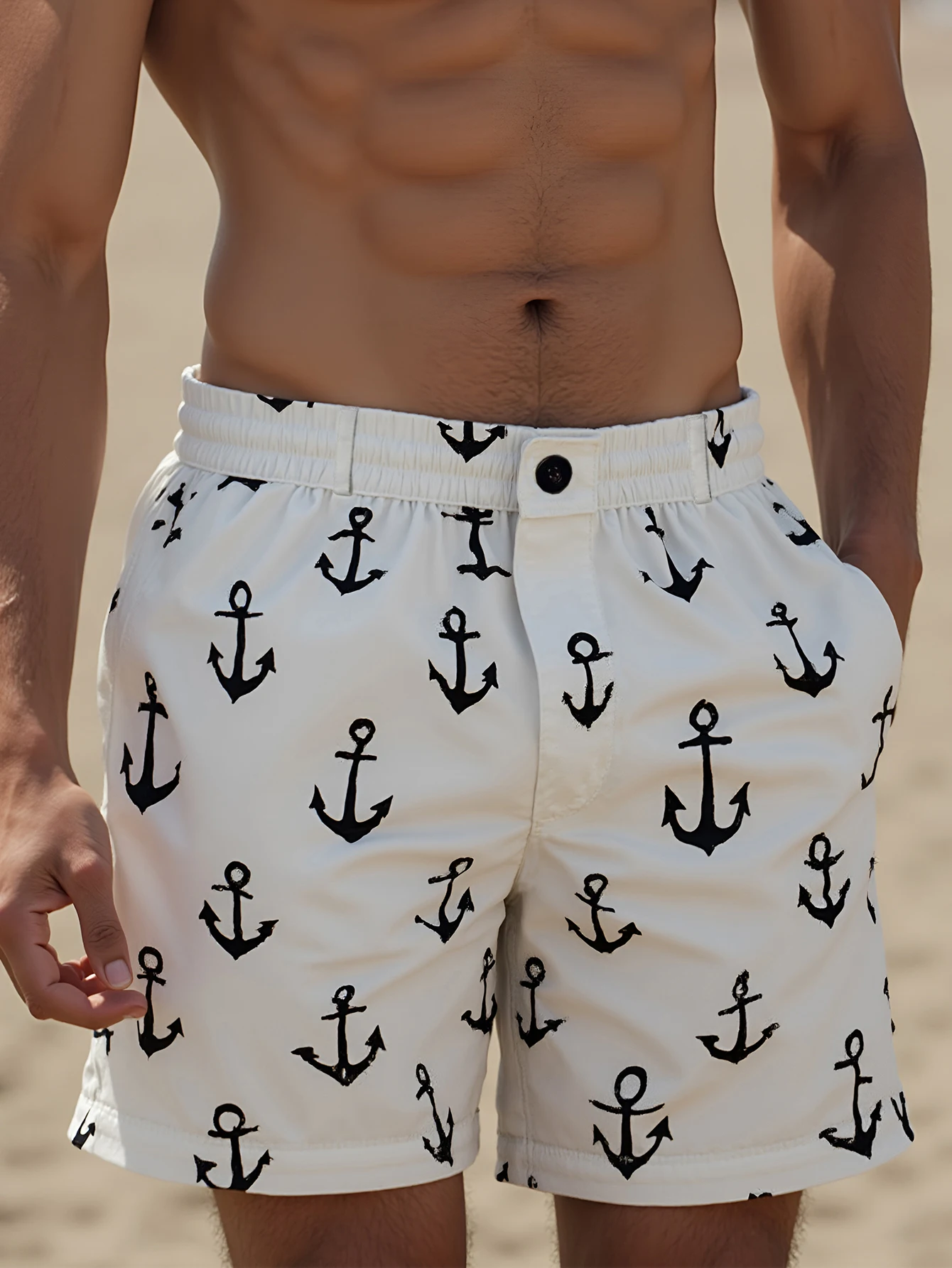 

Мужские свободные шорты в отпускном стиле, принт, шорты на пуговицах с эластичной лентой, подарки для мужа и парня, летний выход