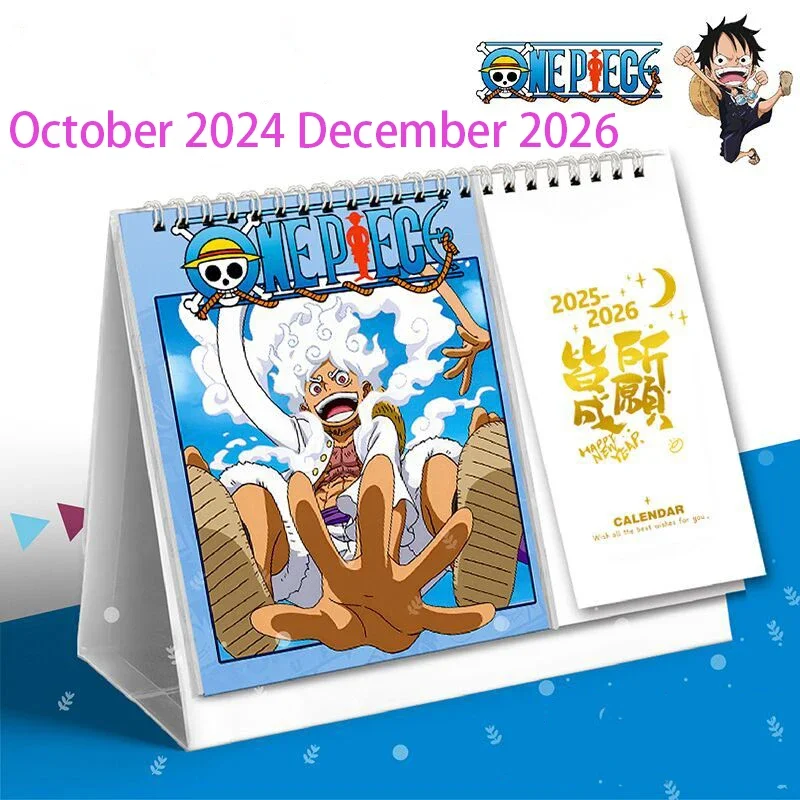 Calendario de Taiwán de una pieza Luffy 2025-2026 Calendario doble Calendario de dibujos animados de anime Control de notas en regalo de notas