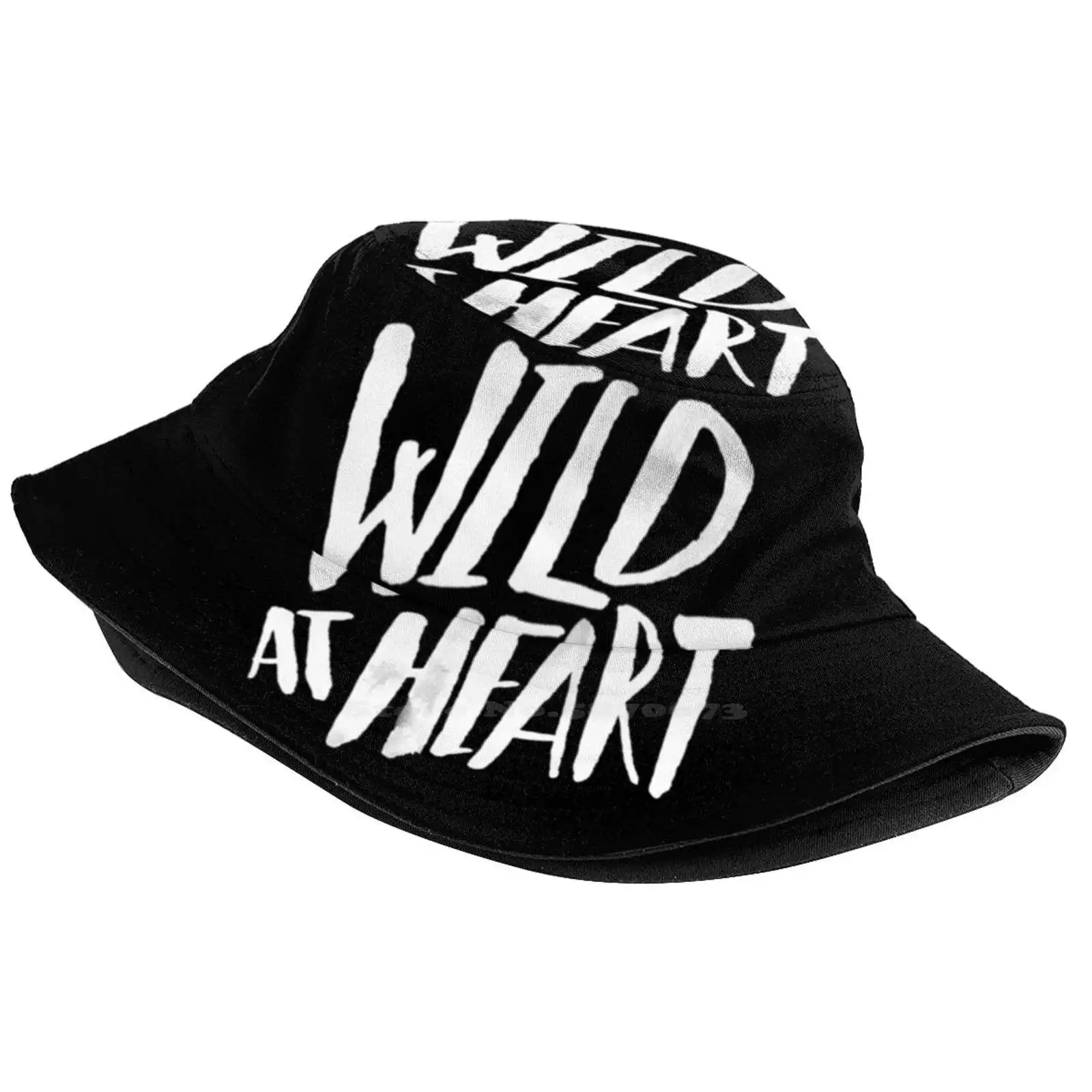 Wild At Heart X Black And White Causal Cap Buckets Hat Bw Black And White Wild At Heart Love Typography Lettering Quote