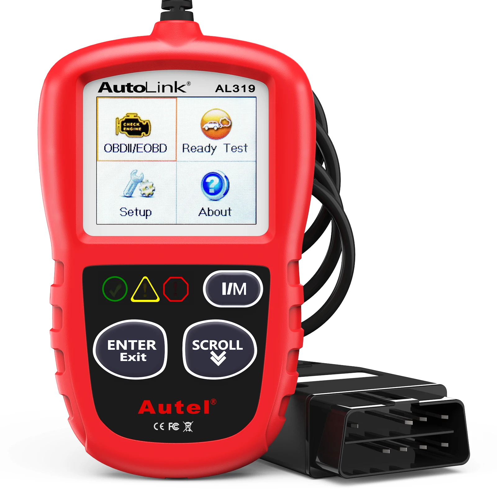 AL319 Autel OBD2 Code Reader Diagnostic Scan Tool One-click I/M Readiness Key for Check Engine Light Turn-off Freeze Frame Data