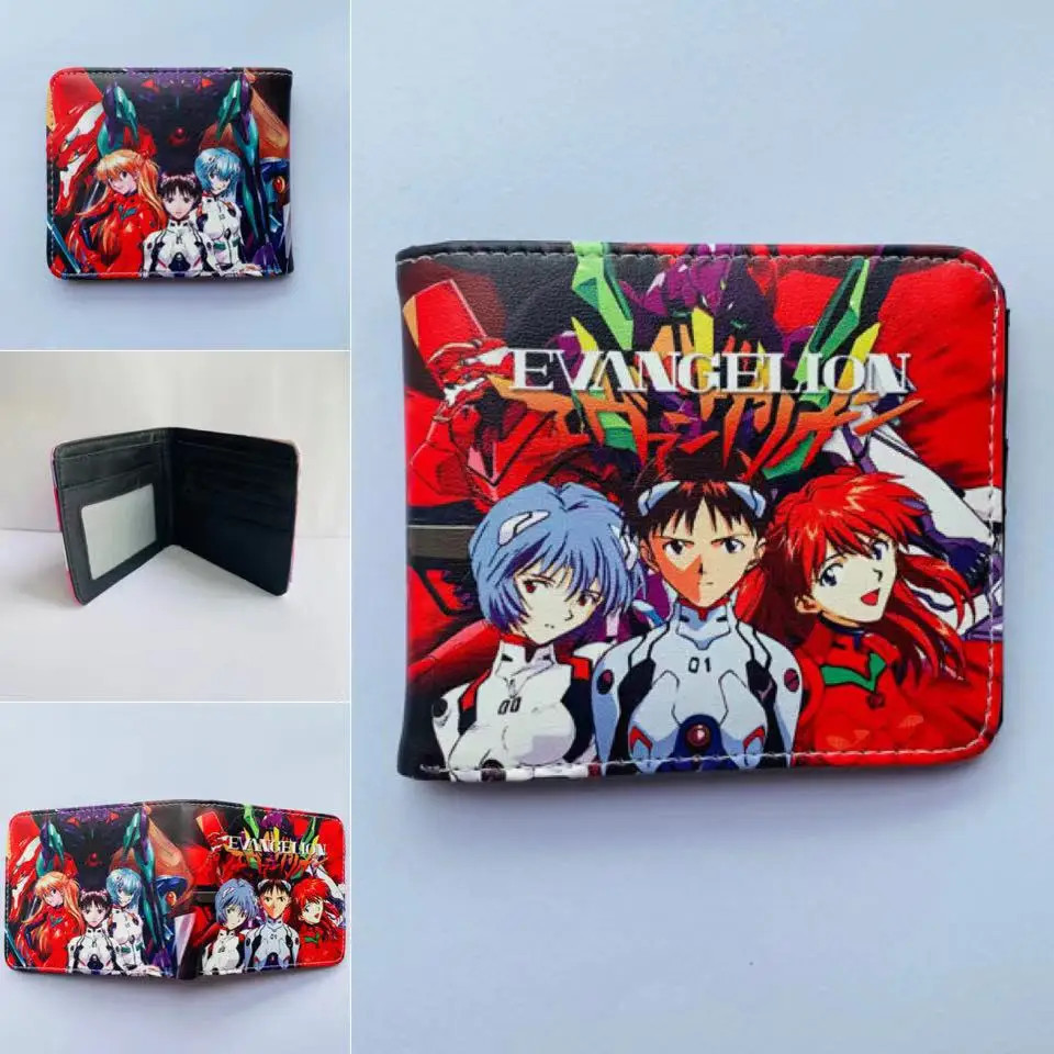 11.5X9.5CM Anime NEON GENESIS EVANGELION EVA Ayanami Rei Asuka Figure short version PU wallet coin purse Leather wallet Gifts