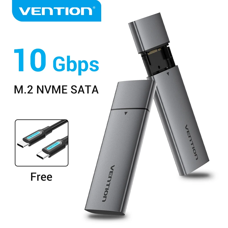 Vention M.2 NVMe SSD Enclosure NVMe SATA to USB 3.1 Gen2 C 10Gbps SSD Adapter Support Phone Tablet PC USAP NVMe M2 SSD Case