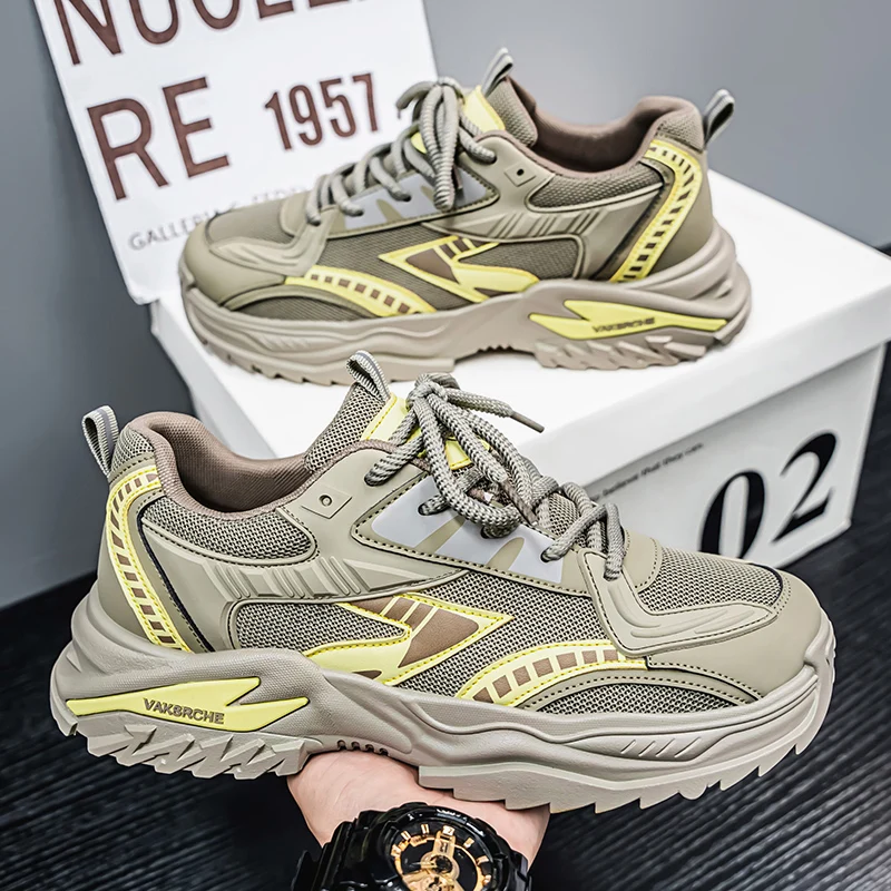 أحذية الأب العصرية للرجال لربيع وخريف 2025 - أحذية رياضية عصرية بنعل سميك قابلة للتنفس، أنيقة ومتعددة الاستخدامات #2