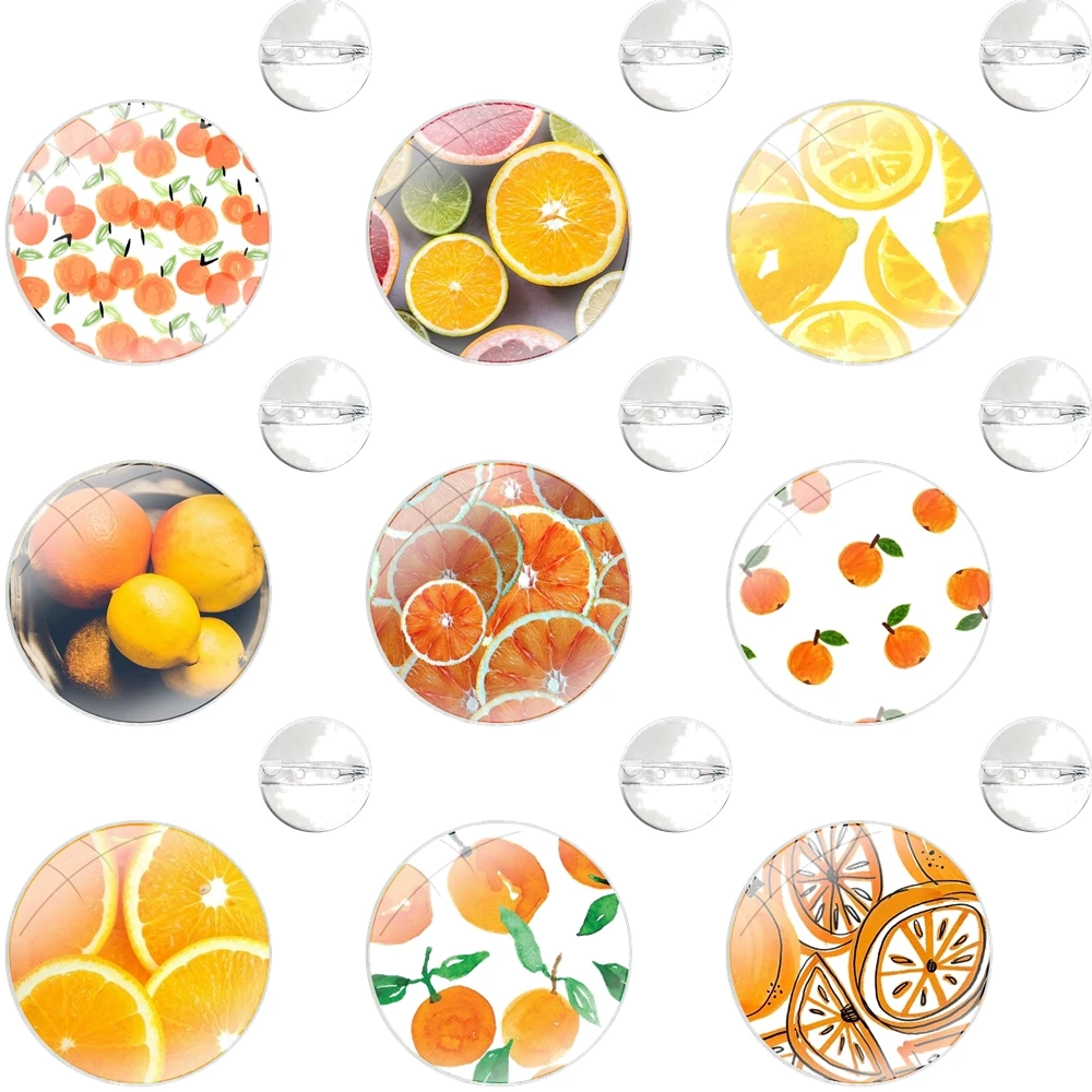 Cute Art Fruit Oranges Pin Icons Brooch Jewelry Accessories