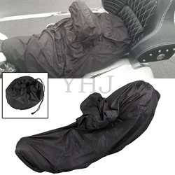 Waterproof Seat Rain Cover with Driver Backrest For Harley Motorcycle Touring Road King Electra Street Glide FLTRX Black Nylon