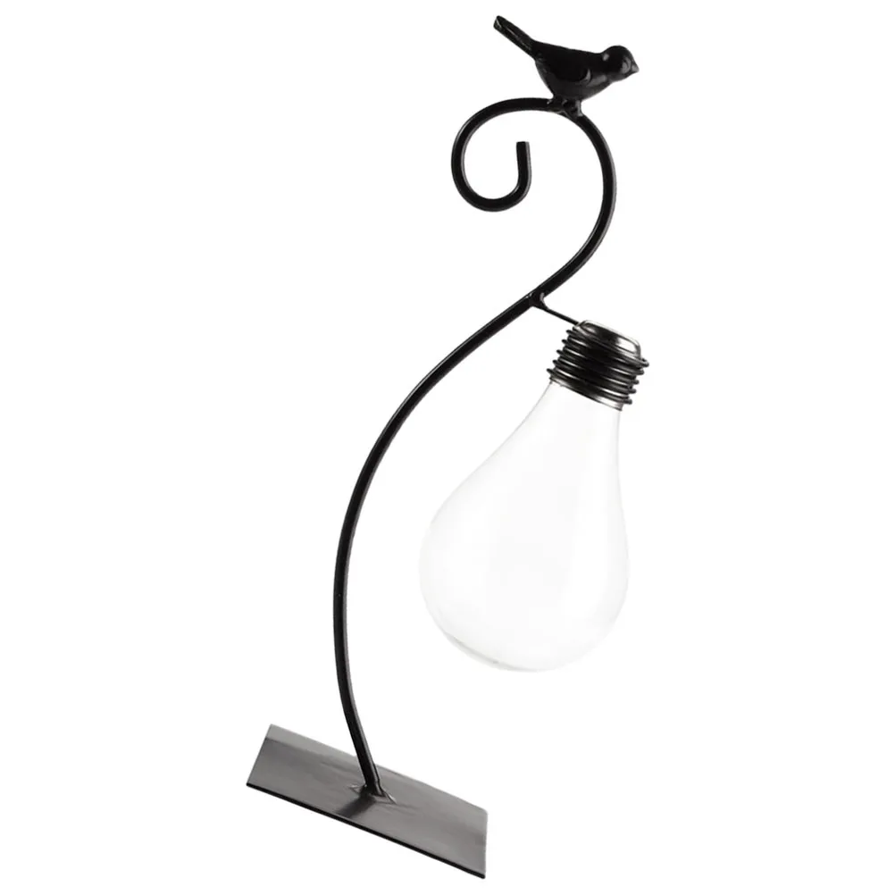 

Creative Flower Vase with Metal Stand Modern Geometric Glass Planter for Home Office Decor Hydroponic Plant Vase Small