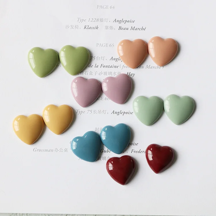 Candy Colored Heart Heart Resin Refrigerator Sticker Message Post Teaching Appliance Kitchen Home Decoration