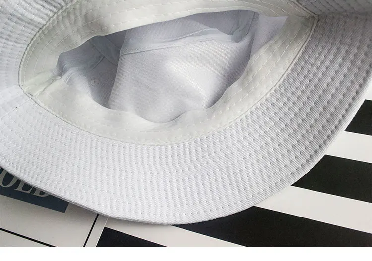 Custom Logo Text  non-reversible bob hats Cotton Men Women Bucket Hats single side Breathable Outdoor Fisherman male vest Hat