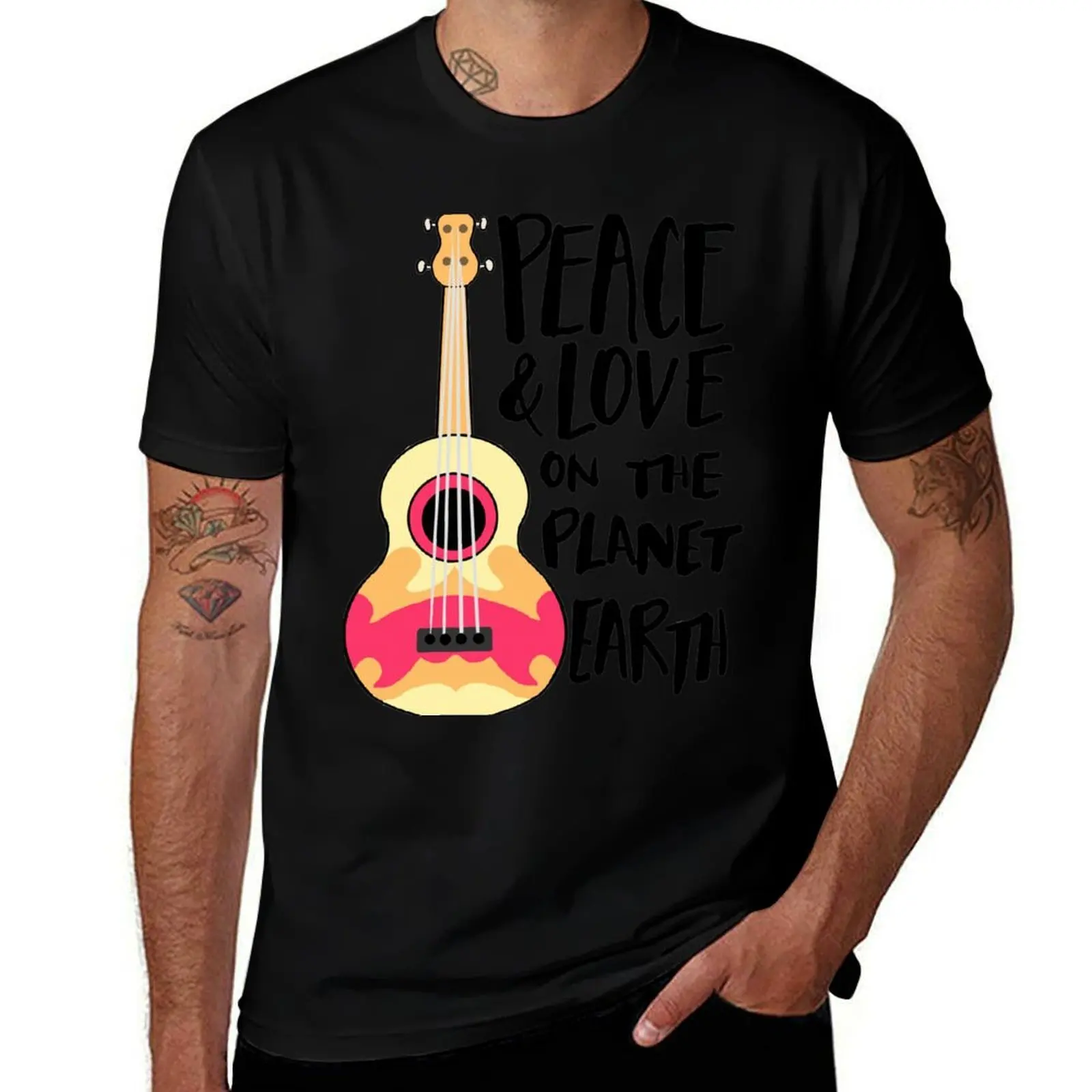 

Earth the on Peace Love Planet & T-Shirt Casual Pattern Print Tee Shirt