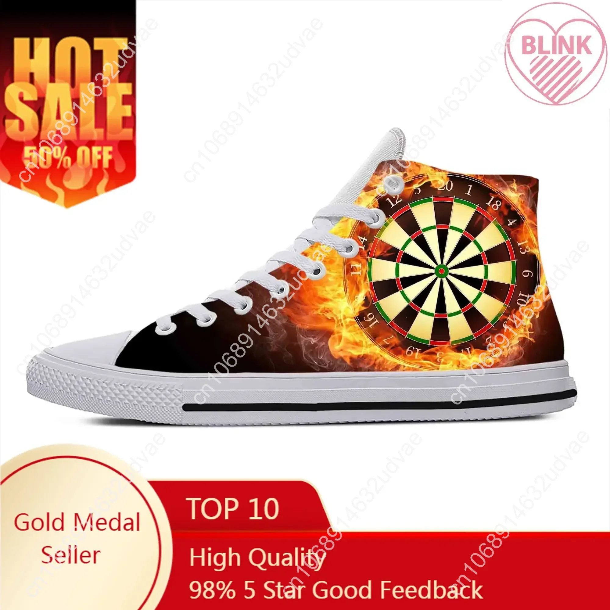 Game Sport Darts Dartboard Dart board Target Cool Casual Cloth Shoes High Top Comfortable Breathable 3D Print Men Women Sneakers