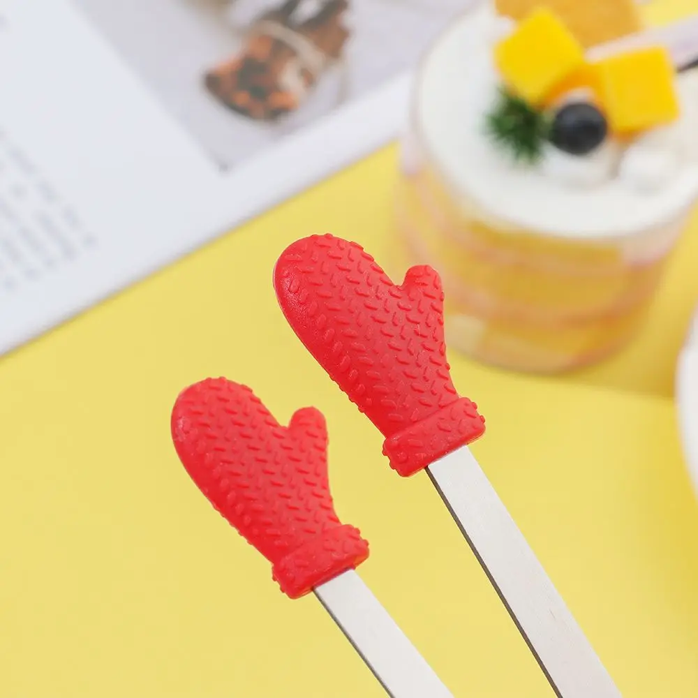 Mini Silicone Food Tongs Kitchen Clip Stainless Steel Snack Non-slip Handles BBQ Bread Ice Cube Clip Accessories