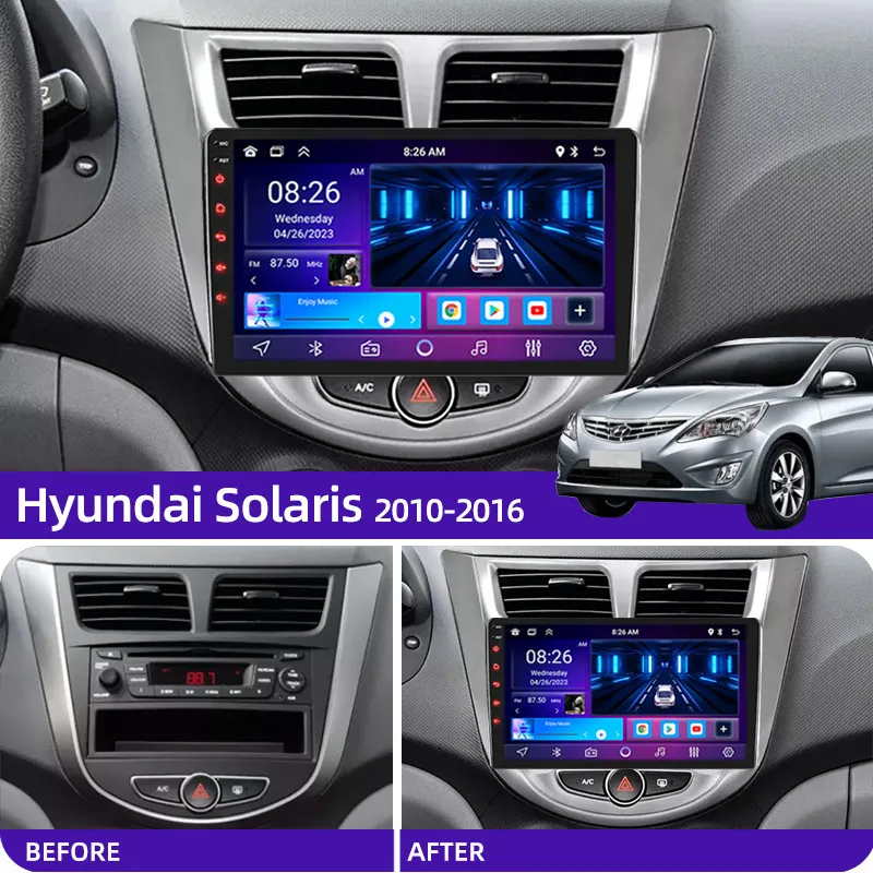 Android 12 Car Radio For Hyundai Solaris Verna Accent 1 2010 - 2016 Multimedia Video Player Navigaion GPS 2 din 4G DVD Head unit