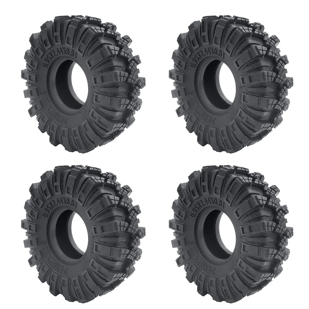 YEAHRUN 4 Stück 1,0 Zoll weiche Gummi-Radreifen 50/54/58/62/64/65 mm für TRX-4M 1/18 Axial SCX24 1/24 RC Crawler Car Upgrade-Teile