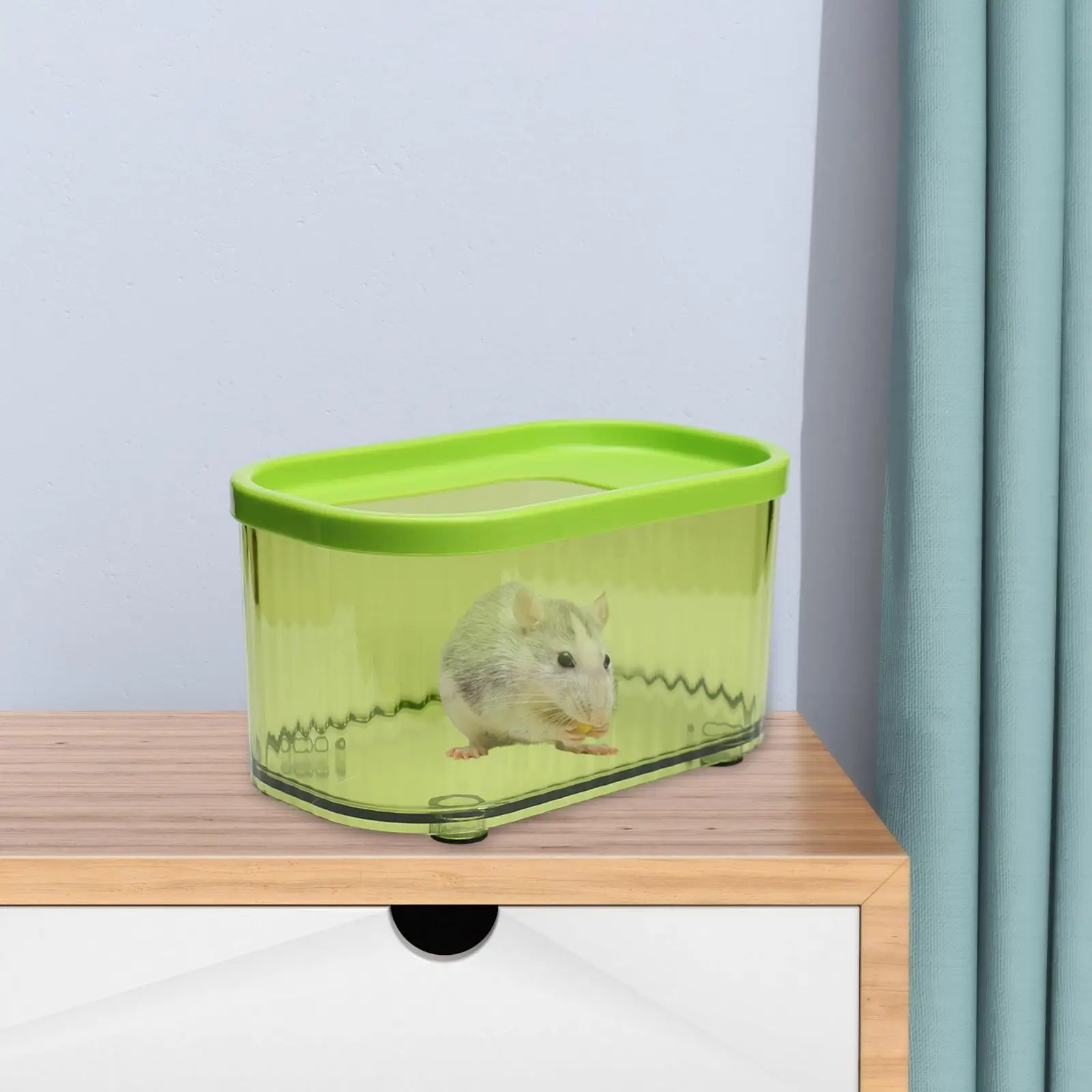Hamster Bathroom Sand Box Bathtub Transparent Cage Supplies with Splashproof Design for Dwarf Hamster Mice Squirrels and Gerbil
