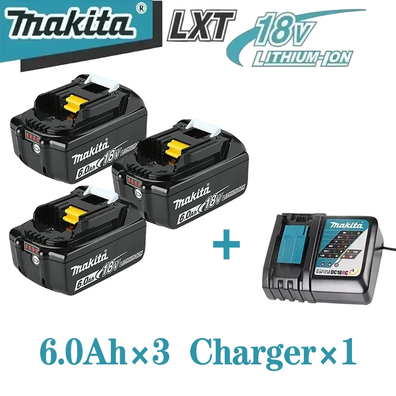 Originele 6Ah 9Ah Makita BL1860 18V accu voor elektrische gereedschappen, Li-ion vervangende accu LXT BL1850 BL1840 voor 18V schroevendraaier