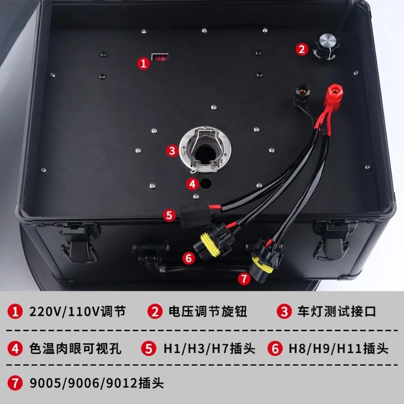 LED-Scheinwerfer-Xenonlampe mit integriertem Kugelvergleichstester