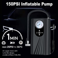 150Psi Rechargeable Air Pump Tire Inflator Portable Compressor Digital Cordless Car Tyre Inflator For Bicycle Bike Balls