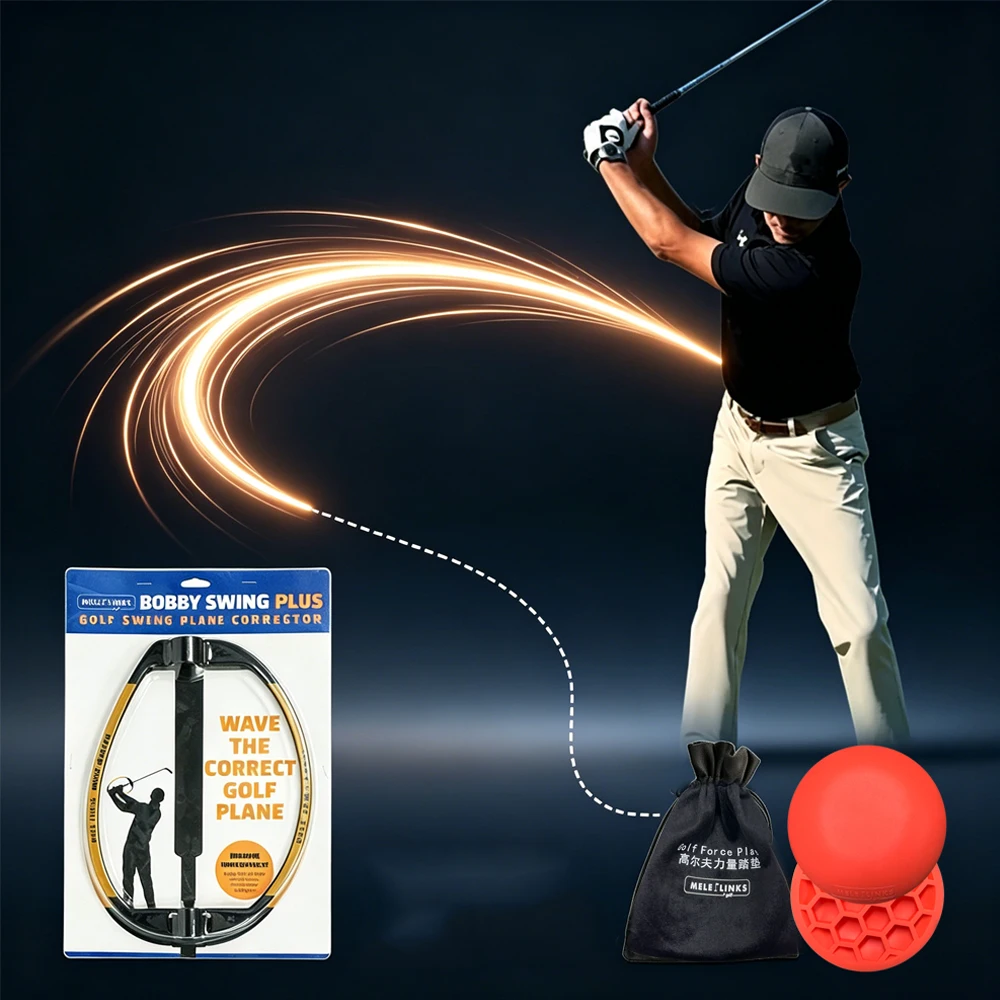

Golf Swing Trainer Kit Posture Corrector for Swing Plane and Force Pedals Stop Sliding for Practice Improve Balance & Power