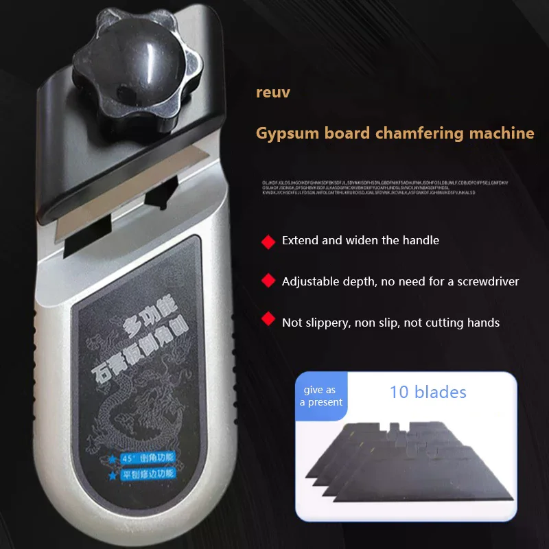 Tool Tool Gypsum Board V-shaped Chamfer Bevel Double Groove 45 Degree Trimming Board Planer Manual Gypsum Right Angle