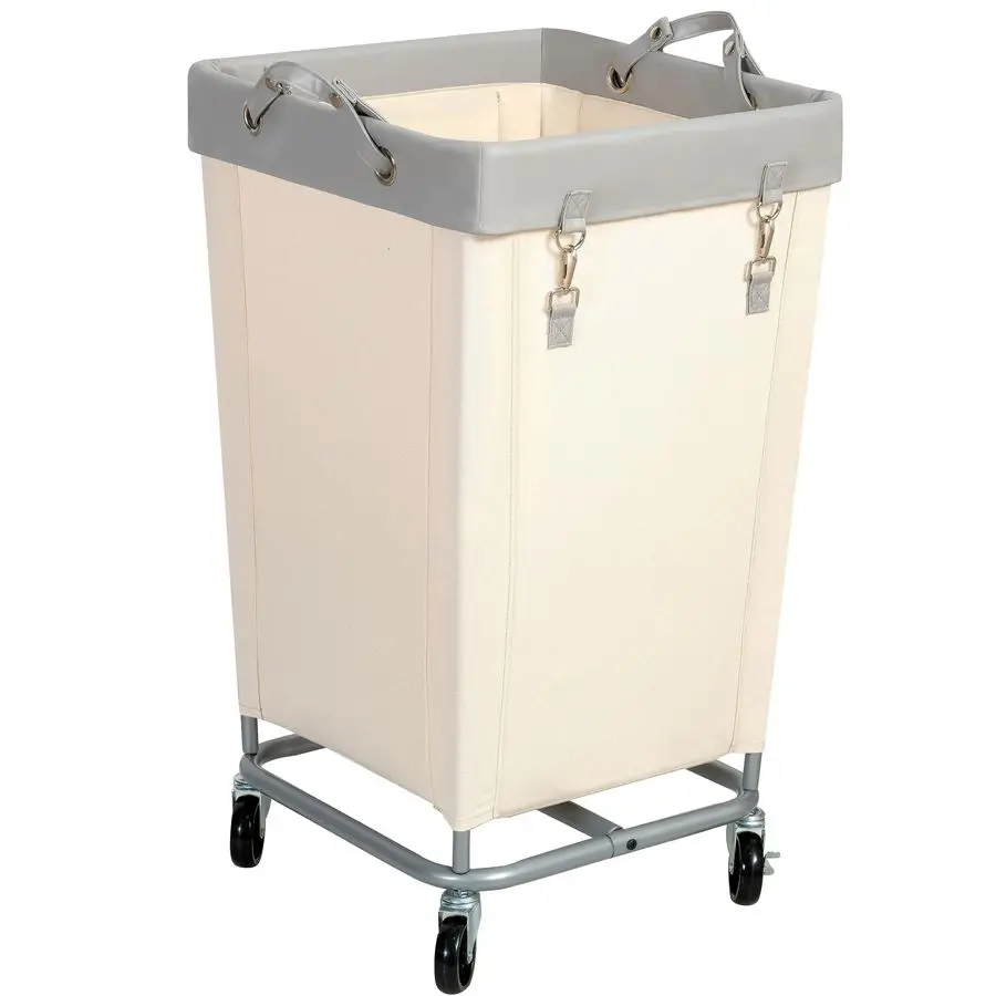 

Laundry Hamper with Wheels, 160L Rolling Laundry Sorter Cart with Heavy Duty Steel Frame, Large Clothes Hamper with Handles for