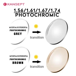 KANSEPT 1.56 1.61 1.67 1.74 Index Photochromic Resin Lenses Prescription Aspheric Brand Anti UV Oil Water Reflect Glasses Lens