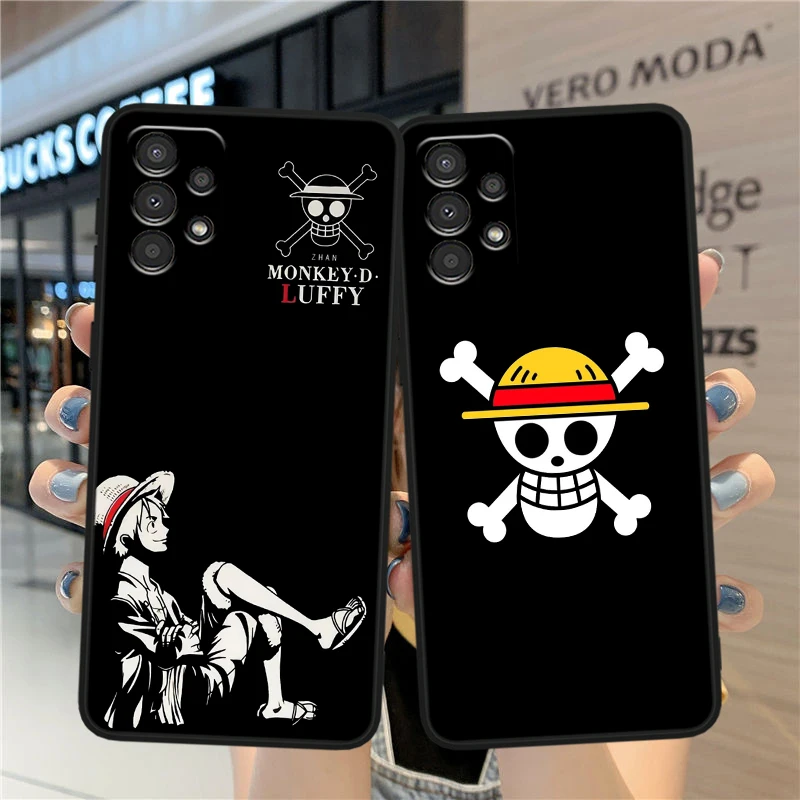 Cartoon O-ne P-ieces Luffy For Samsung A90 A80 A70S A60 A50S A40 A30S A20E A20S A10S Silicone Black Phone Case