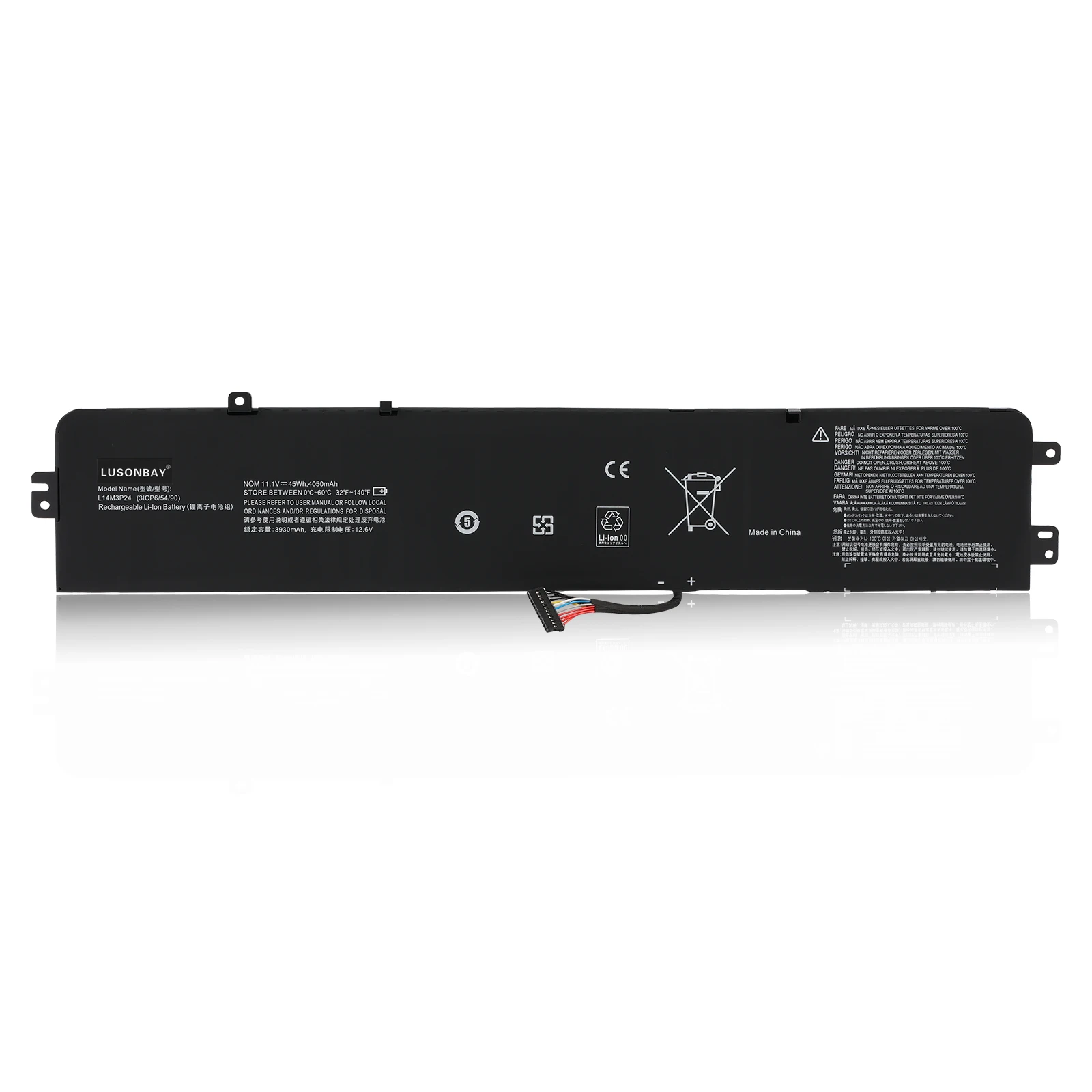 LUSONBAY L14M3P24 Battery For Lenovo IdeaPad Xiaoxin 700 Y700 Y720 14ISK Legion Y520 E520 R720 Series Laptop L14S3P24 11.1V 45Wh