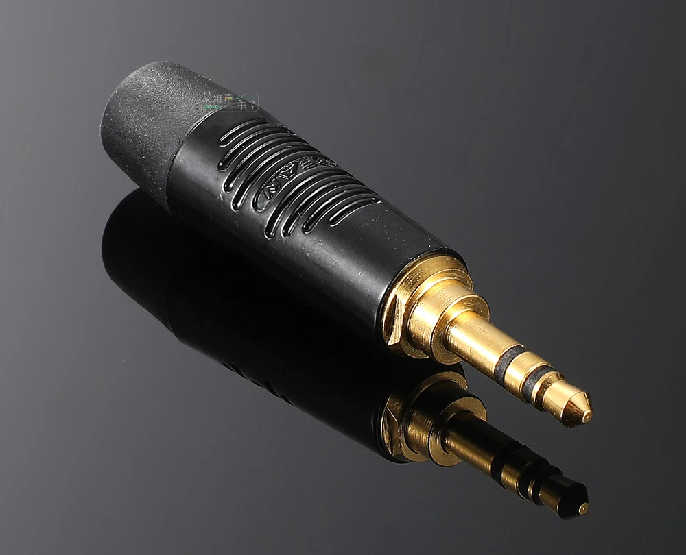 REAN Schwarze Hülle Vergoldeter/Versilberter Schweißstecker RTP3C-B Kleiner 3-Poliger 3,5mm Stereo-Kopfhörer Audio-Verstärker Geräteanschluss – Detail 9
