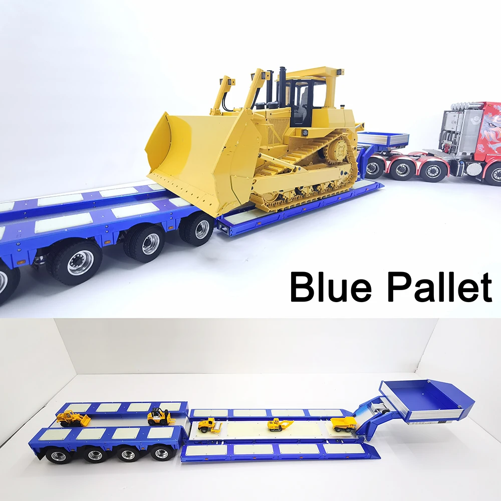 Tamiya Tractor 1/14 Detachable Gooseneck Trailer Model Accessories Low Plate Aluminum Alloy Cnc Processing Trailer