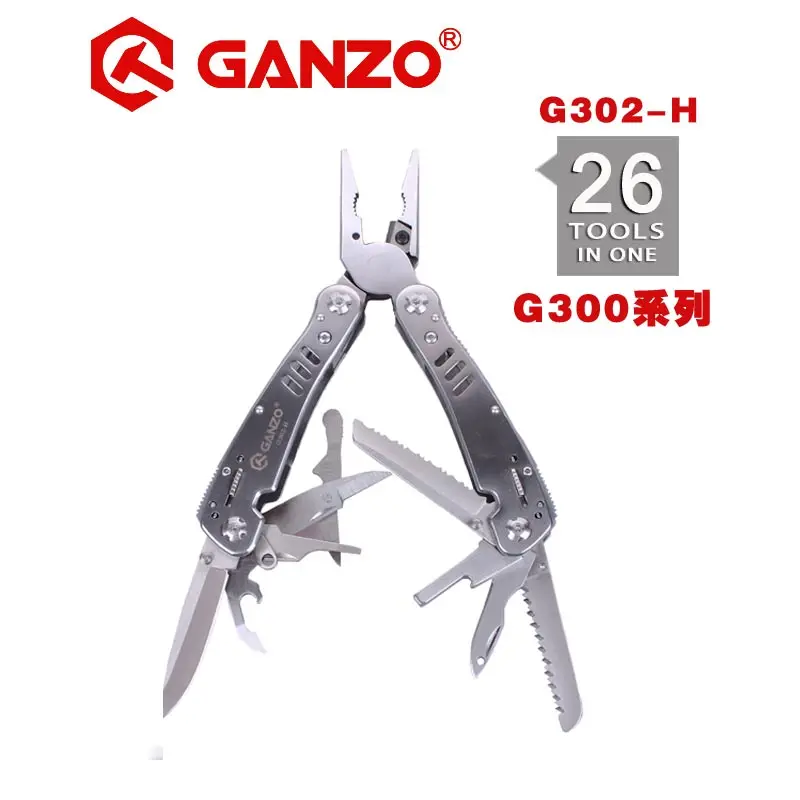 Ganzo G300 series G302-B G302-H Multi pliers 26 Tool in 1 Hand Tool Set Screwdriver Kit Portable Folding Knife Stainless pliers