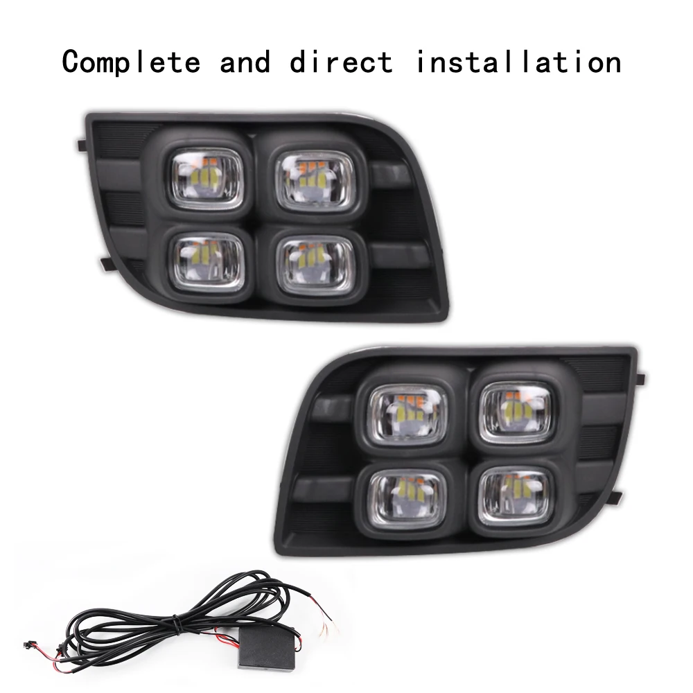 2 PCS Toyota Sequoia 2007-2017 12V LED Daytime Running Lights DRL with Turn Signal Indicator Car Auto Headlamp Daytime Lamp