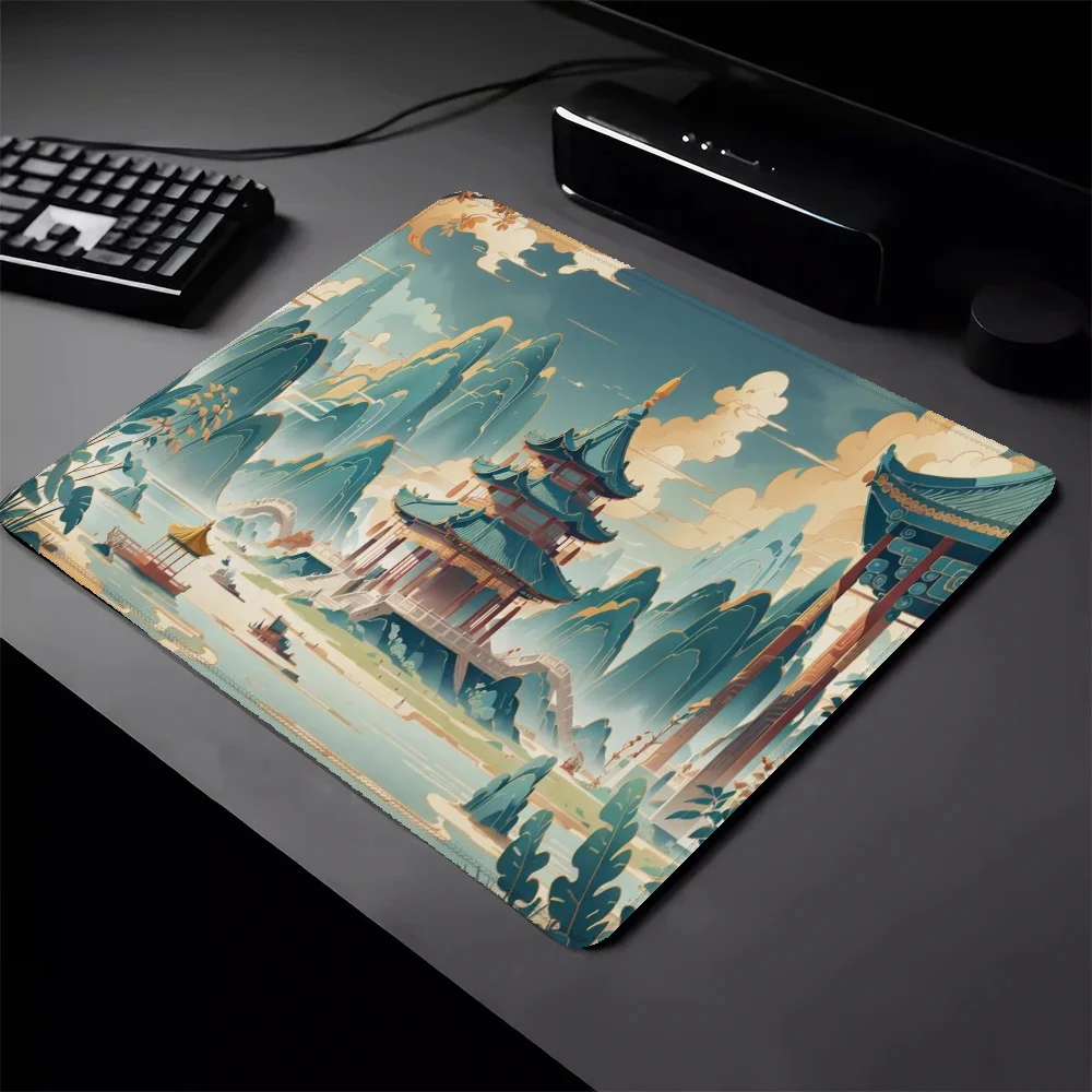 Computer Mouse Gaming Pc Accessories Green Landscape Desk Pad Small Mausepad Rubber Mat Pad on the Table Mousepad Gamer Deskmat