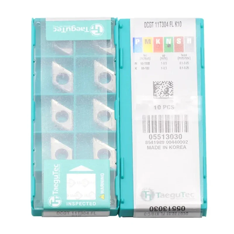 

10pcs TaeguTec Original DCGT070202 DCGT070204 DCGT11T302 DCGT11T304 DCGT11T308 FL K10 CNC Lathe Tools Carbide Turning Inserts