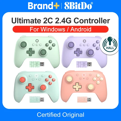 8BitDo Ultimate 2C Gamepads PC controlador de juegos inalámbrico para Windows 10/11 Steam Raspberry Pi Android Control efecto Hall Stick