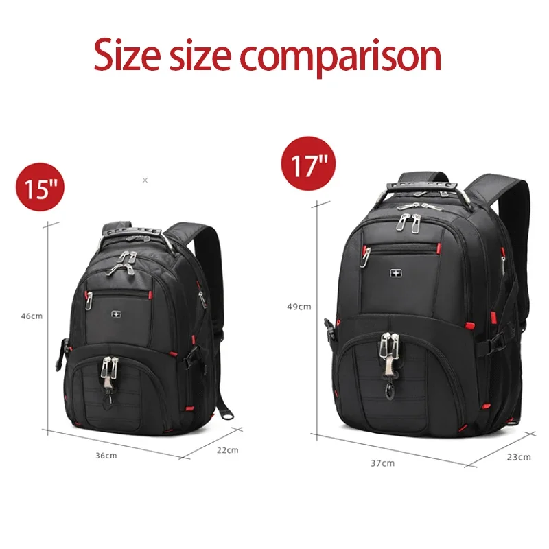 Men\'s Large Capacity Backpack Multifunctional Travel Backpack USB Port Waterproof Anti-Theft 17.3 Inch Laptop Backpack