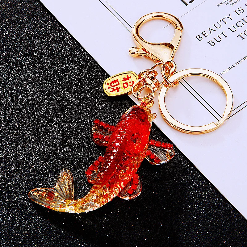 Neue Metall Kristall Reichtum Anlocken Jinlongyu Auto Schlüssel Kette Nette Tasche Anhänger Schlüssel Ring Schmuck Geschenk Großhandel