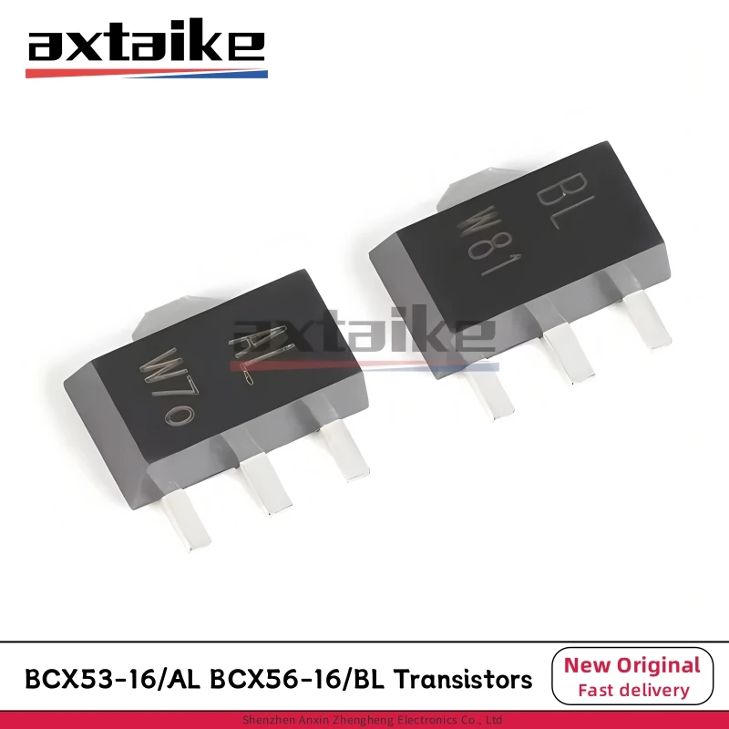 50 STKS BCX53-16 AL BCX56-16 BL BCX53 BCX56 SOT-89 BCX53-16,115 SMD NPN PNP 1A 80 V 1.3 W Medium Power Transistors