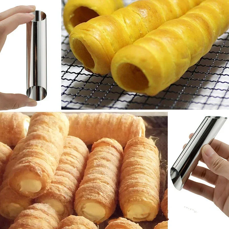 Italian Cannoli Forms Cake Horn Mold Stainless Steel Cannoli Tubes Shells Croissant Cream Horn Pastry Baking Mold Kitchen Tool