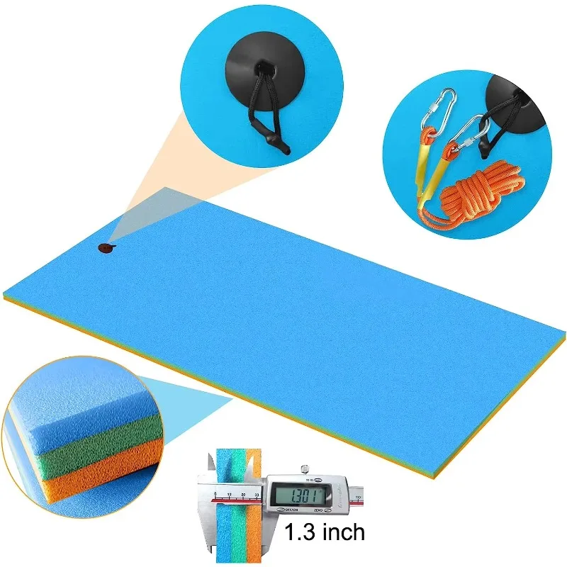 

9X4ft Adult Floating Pad Youth 3-Layer XPE Foam Sports Safety Anti-Tear Water Lily Pad