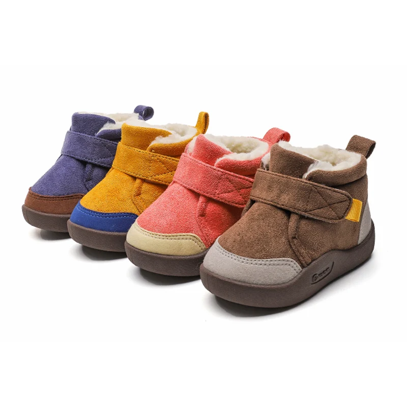 Baby Winter Toddler Shoes 2024 New Children Plush Snow Boots Soft Bottom Cotton-Padded Kids Sneakers Boys Girls Casual Shoes