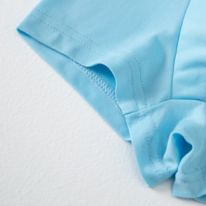 4-teiliges Set Jungen-Unterwäsche für alle Jahreszeiten, einfarbig, schlicht, bequeme Boxershorts mit elastischem Bund, Kinder-Shorts für Zuhause – Detail 9