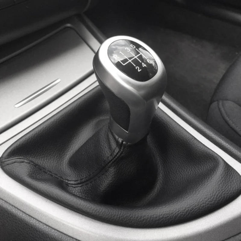 6 Speed Manual Gear Shift Knob Shifter Lever Boot Cover For-Bmw 1 Series E81 E87 E87Lci E88 E82