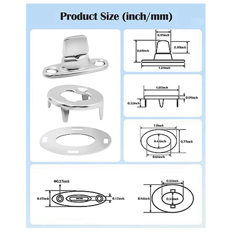 Twist Lock Common Sense Verschluss, Metall dreh knöpfe für Boote, Segelboote, Rvs, Jollen und Wohnwagen (20 Stück)