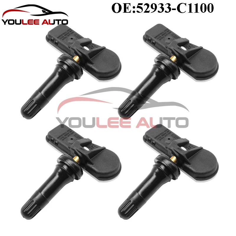 4PCS 52933-C1100 52933C1100 TPMS Tire Pressure Sensor For Hyundai Creta Gensis Nexo Palisade Santa Fe Sonata Tucson Car Parts