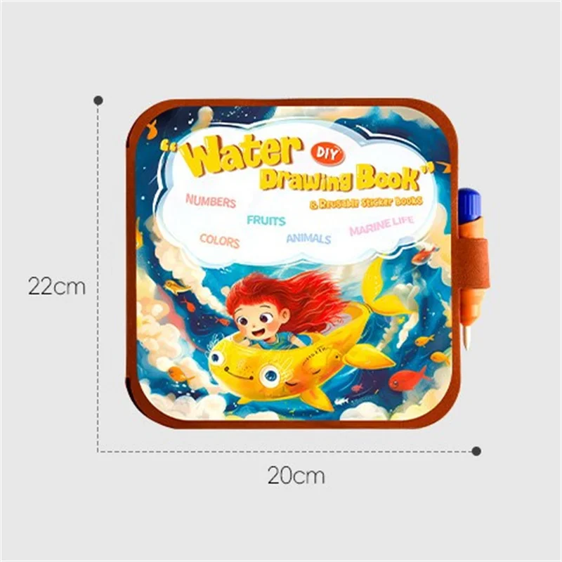 Water Drawing Book For Kids - Reusable Mess-Free Painting Toy, Travel Art Set With Non-Toxic Materials
